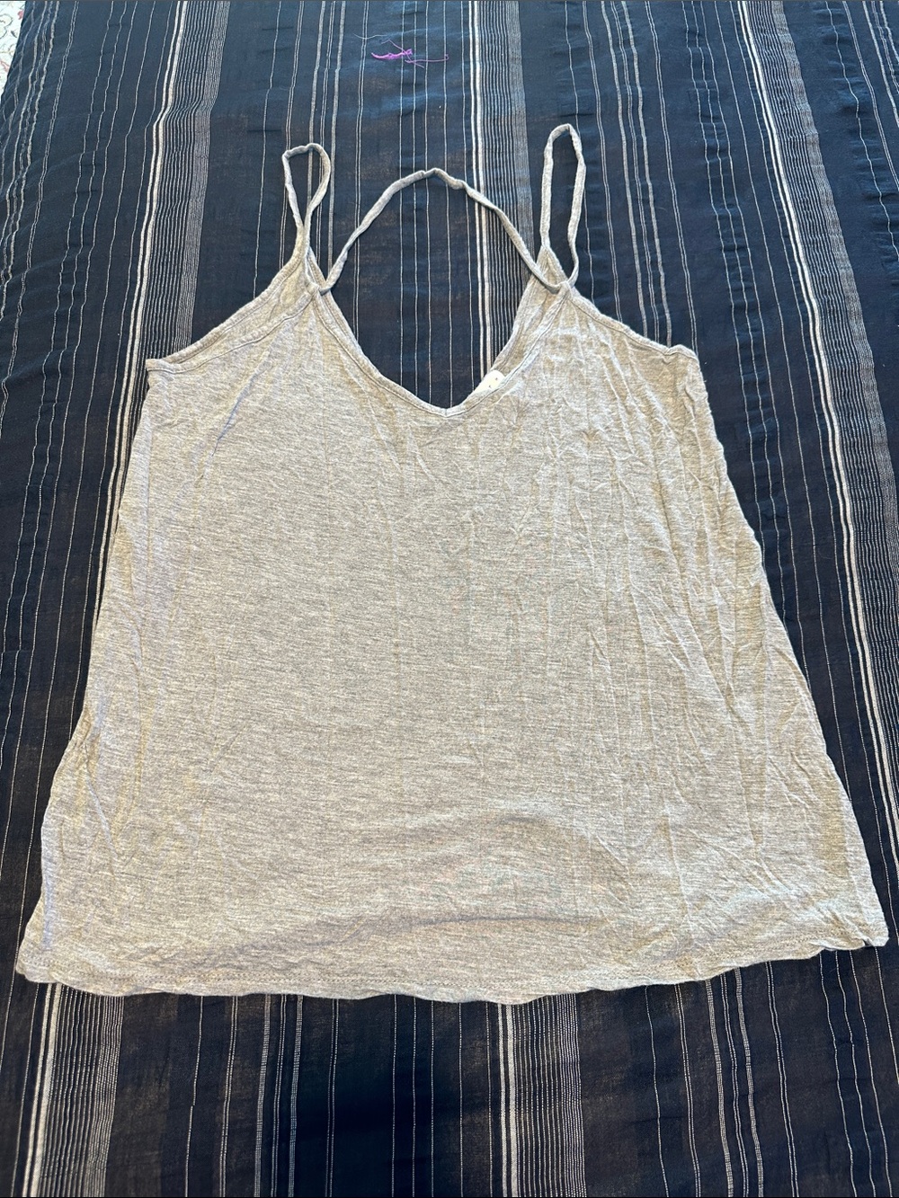 Leith Light Gray Double-Strap V-Neck Cami